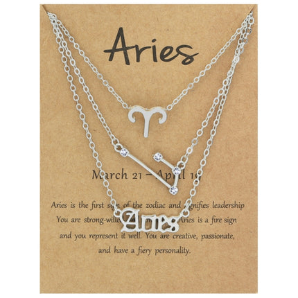 3 In 1 12 Zodiac Signs Necklace Set Retro Alphabet Symbols With Diamonds Jewelry Set, Scorpion Golden, Sagittarius Golden, Capricorn Golden, Taurus Golden, Pisces Golden, Leo Golden, Libra Golden, Cancer Golden, Aquarius Golden, Virgo Golden, Aries Gol...