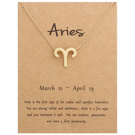Zodiac Signs Necklace Electroplate Alloy Short Chain Jewelry, Aries Golden, Cancer Golden, Libra Golden, Virgo Golden, Leo Golden, Aquarius Golden, Pisces Golden, Taurus Golden, Capricorn Golden, Sagittarius Golden, Scorpio Golden, Gemini Golden       ...