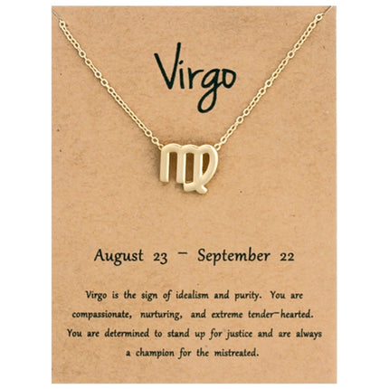 Zodiac Signs Necklace Electroplate Alloy Short Chain Jewelry, Aries Golden, Cancer Golden, Libra Golden, Virgo Golden, Leo Golden, Aquarius Golden, Pisces Golden, Taurus Golden, Capricorn Golden, Sagittarius Golden, Scorpio Golden, Gemini Golden       ...