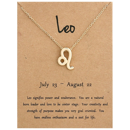 Zodiac Signs Necklace Electroplate Alloy Short Chain Jewelry, Aries Golden, Cancer Golden, Libra Golden, Virgo Golden, Leo Golden, Aquarius Golden, Pisces Golden, Taurus Golden, Capricorn Golden, Sagittarius Golden, Scorpio Golden, Gemini Golden       ...