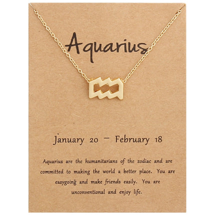 Zodiac Signs Necklace Electroplate Alloy Short Chain Jewelry, Aries Golden, Cancer Golden, Libra Golden, Virgo Golden, Leo Golden, Aquarius Golden, Pisces Golden, Taurus Golden, Capricorn Golden, Sagittarius Golden, Scorpio Golden, Gemini Golden       ...