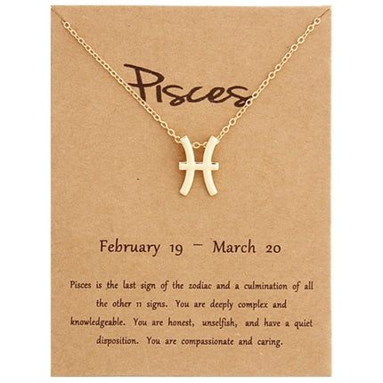 Zodiac Signs Necklace Electroplate Alloy Short Chain Jewelry, Aries Golden, Cancer Golden, Libra Golden, Virgo Golden, Leo Golden, Aquarius Golden, Pisces Golden, Taurus Golden, Capricorn Golden, Sagittarius Golden, Scorpio Golden, Gemini Golden       ...
