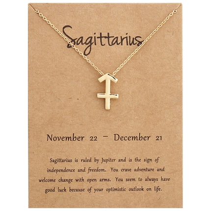 Zodiac Signs Necklace Electroplate Alloy Short Chain Jewelry, Aries Golden, Cancer Golden, Libra Golden, Virgo Golden, Leo Golden, Aquarius Golden, Pisces Golden, Taurus Golden, Capricorn Golden, Sagittarius Golden, Scorpio Golden, Gemini Golden       ...