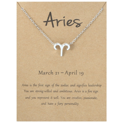 Zodiac Signs Necklace Electroplate Alloy Short Chain Jewelry, Aries Golden, Cancer Golden, Libra Golden, Virgo Golden, Leo Golden, Aquarius Golden, Pisces Golden, Taurus Golden, Capricorn Golden, Sagittarius Golden, Scorpio Golden, Gemini Golden       ...