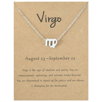 Zodiac Signs Necklace Electroplate Alloy Short Chain Jewelry, Aries Golden, Cancer Golden, Libra Golden, Virgo Golden, Leo Golden, Aquarius Golden, Pisces Golden, Taurus Golden, Capricorn Golden, Sagittarius Golden, Scorpio Golden, Gemini Golden       ...