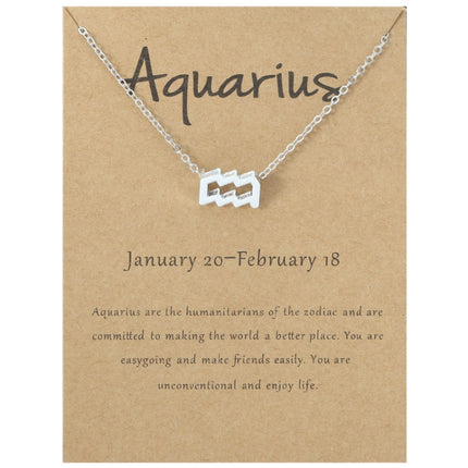 Zodiac Signs Necklace Electroplate Alloy Short Chain Jewelry, Aries Golden, Cancer Golden, Libra Golden, Virgo Golden, Leo Golden, Aquarius Golden, Pisces Golden, Taurus Golden, Capricorn Golden, Sagittarius Golden, Scorpio Golden, Gemini Golden       ...