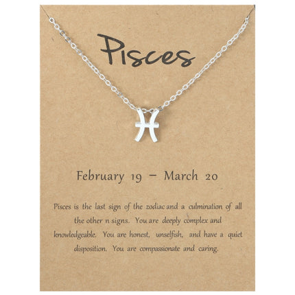 Zodiac Signs Necklace Electroplate Alloy Short Chain Jewelry, Aries Golden, Cancer Golden, Libra Golden, Virgo Golden, Leo Golden, Aquarius Golden, Pisces Golden, Taurus Golden, Capricorn Golden, Sagittarius Golden, Scorpio Golden, Gemini Golden       ...