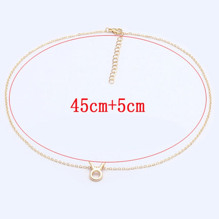 Zodiac Signs Necklace Electroplate Alloy Short Chain Jewelry, Aries Golden, Cancer Golden, Libra Golden, Virgo Golden, Leo Golden, Aquarius Golden, Pisces Golden, Taurus Golden, Capricorn Golden, Sagittarius Golden, Scorpio Golden, Gemini Golden       ...