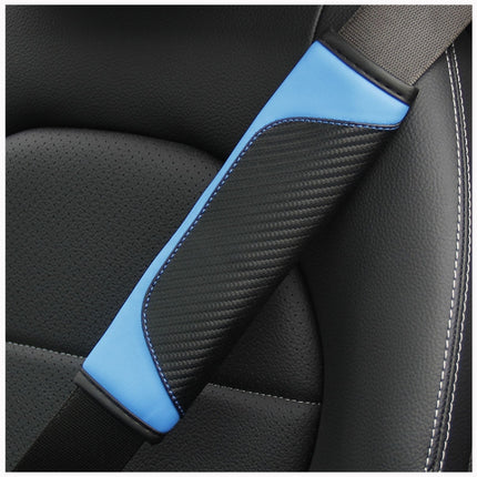 Car Seat Belt Cover Carbon Fiber Leather Auto Seat Shoulder Protection, Black, Red, Wine Red, Crown Black, Crown Red, Crown Wine Red