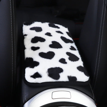 Plush Heart Pattern Car Center Console Cover Mat, 32x19cm