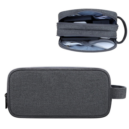 SM09 Double-layer Large Capacity Digital Accessories Storage Bag, Gray, Black, Navy Blue, Dark Gray