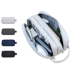 SM09 Double-layer Large Capacity Digital Accessories Storage Bag, Gray, Black, Navy Blue, Dark Gray