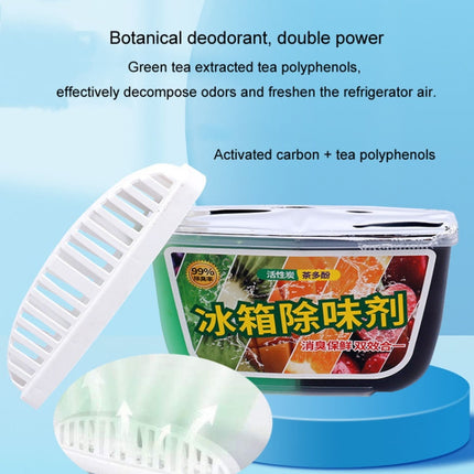 Activated Carbon Refrigerator Deodorizer Dual-Action Home Freezer Sterilization Deodorization Box, 120g