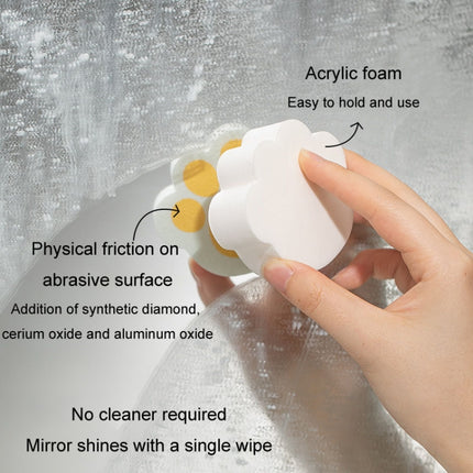 Bathroom Glass Mirror Stain Removal Watermark Sponge Rub Faucet Descaling Cleaning Tool, Yellow, Pink