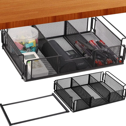 Under Desk Drawer Storage Organizer Desk Hidden Tray for Office Home, Hidden Tray