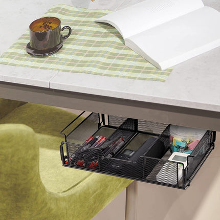 Under Desk Drawer Storage Organizer Desk Hidden Tray for Office Home, Hidden Tray