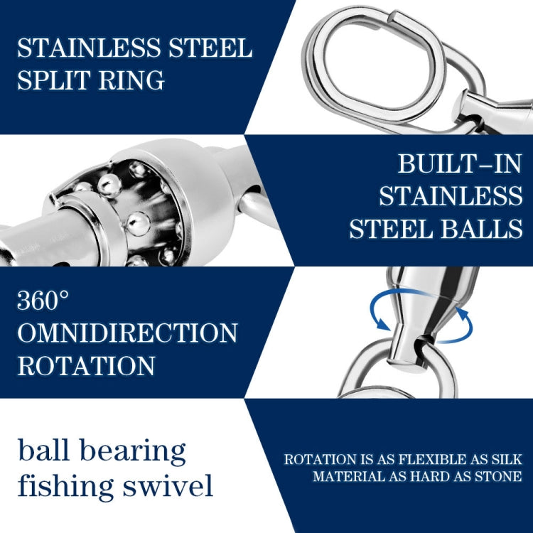 5pcs /Pack PROBEROS DAC006 Lure Baits 8-Type Rings Connector High-Speed Bearing Swivel Oval Pin Fishing Gear Accessories, 22mm, 25mm, 30mm