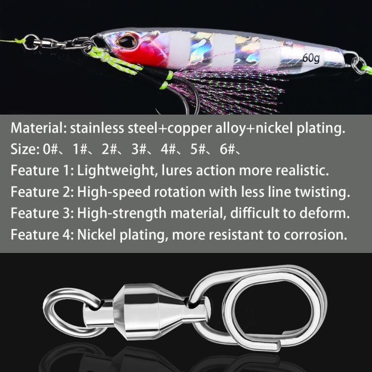 5pcs /Pack PROBEROS DAC006 Lure Baits 8-Type Rings Connector High-Speed Bearing Swivel Oval Pin Fishing Gear Accessories, 22mm, 25mm, 30mm