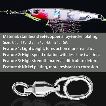 5pcs /Pack PROBEROS DAC006 Lure Baits 8-Type Rings Connector High-Speed Bearing Swivel Oval Pin Fishing Gear Accessories, 22mm, 25mm, 30mm