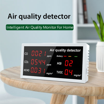 5-in-1 Indoor Home Portable Air Monitor TVOC Formaldehyde Detector, 5-in-1(White), 5-in-1(Light Gray)