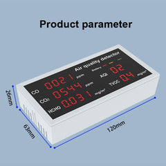 5-in-1 Indoor Home Portable Air Monitor TVOC Formaldehyde Detector, 5-in-1(White), 5-in-1(Light Gray)