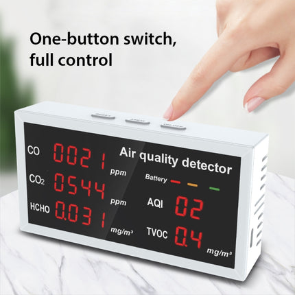5-in-1 Indoor Home Portable Air Monitor TVOC Formaldehyde Detector, 5-in-1(White), 5-in-1(Light Gray)