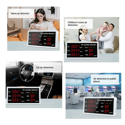 5-in-1 Indoor Home Portable Air Monitor TVOC Formaldehyde Detector, 5-in-1(White), 5-in-1(Light Gray)