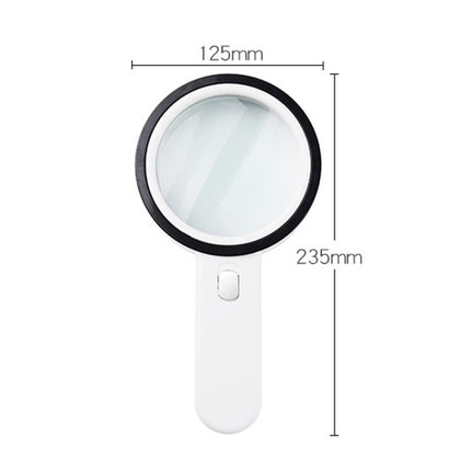 30X Magnifier With Violet Light Students Elderly Reading Maintenance Magnifying Glass, 125mm 13 Lights