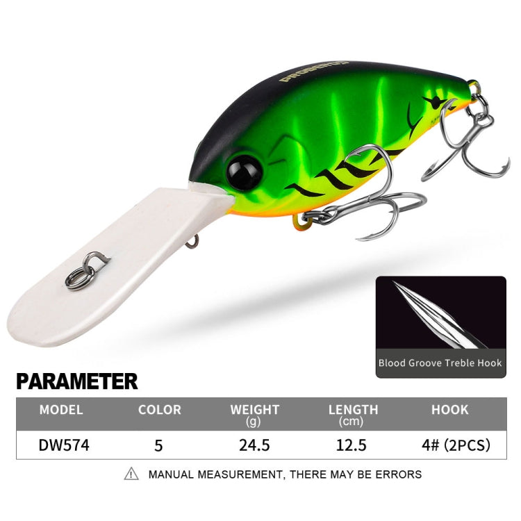 PROBEROS DW574 Bait Floating Rock Plastic Lure Small Fatty Fish Fake Bait Fishing Tackle, 12.5cm/24.5g