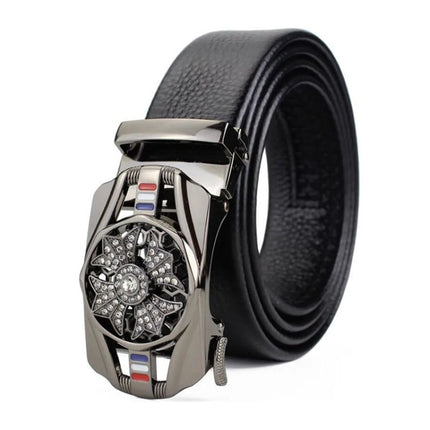 Dandali Scratch-Resistant Wrapped Edge Automatic Buckle Belt Mens Casual Waistbone Belt