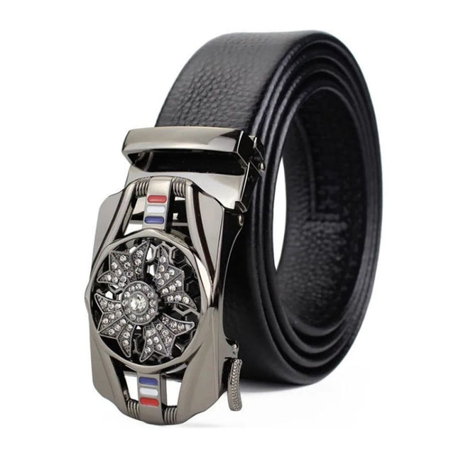 Dandali Scratch-Resistant Wrapped Edge Automatic Buckle Belt Mens Casual Waistbone Belt