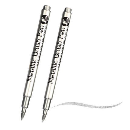 GuangNa GN550 2pcs High Light Metallic Paint Pens Photo Signing Marker, Hard Bristle, Soft Bristle