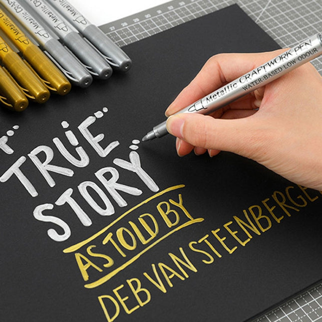 GuangNa GN550 2pcs High Light Metallic Paint Pens Photo Signing Marker, Hard Bristle, Soft Bristle