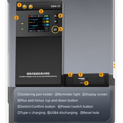 FNIRSI Small Handheld Portable Mobile Phone Lithium Battery Nickel Sheet Spot Welding Machine, SWM-10