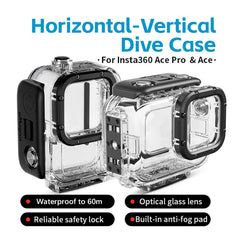 aMagisn Horizontal and Vertical Shooting Dive Shell 60m Waterproof Shell Accessories, For Insta360 Ace