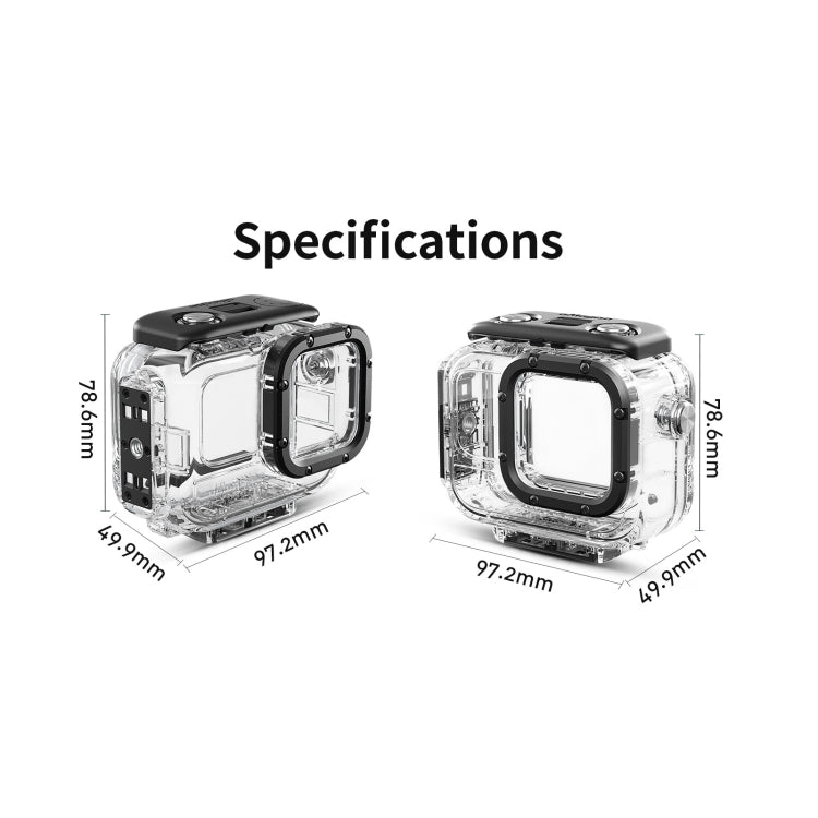 aMagisn Horizontal and Vertical Shooting Dive Shell 60m Waterproof Shell Accessories, For Insta360 Ace