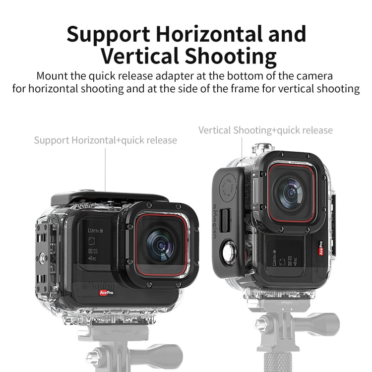 aMagisn Horizontal and Vertical Shooting Dive Shell 60m Waterproof Shell Accessories, For Insta360 Ace
