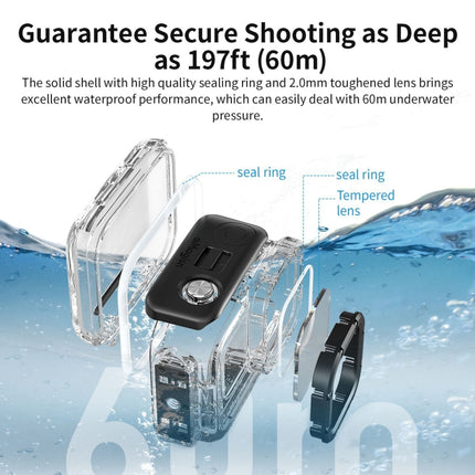 aMagisn Horizontal and Vertical Shooting Dive Shell 60m Waterproof Shell Accessories, For Insta360 Ace