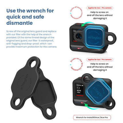 aMagisn Waterproof Filter Protective Goggles Sports Camera Accessories, For Insta360 Ace Pro UV, For Insta360 Ace Pro CPL