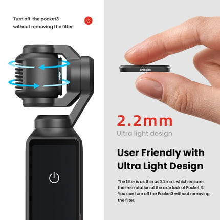 For DJI Osmo Pocket 3 aMagisn HD Double Sided Coated Filters Sports Camera Protective Goggles