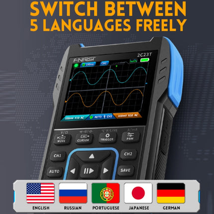 FNIRSI 3 In 1 Handheld Digital Oscilloscope Dual-Channel Multimeter, 2C23T Standard, 2C23T Upgrade