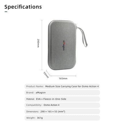 For DJI Osmo Action 4 aMagisn Medium Storage Pack Protection Movement Camera Accessories