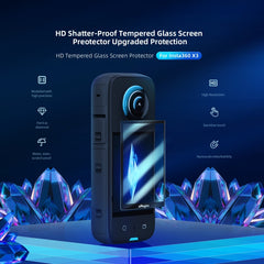 For Insta360 X3 aMagisn Screen Tempered Film Protection Sports Camera Accessories, 2sets