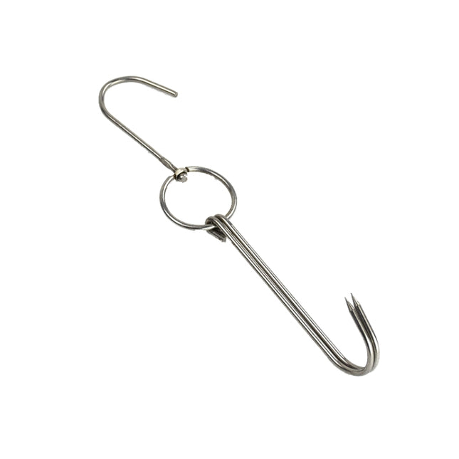 Stainless Steel Double Ring Duck Cooker Hanger Outdoor Barbecue Hanging Hook Stand, 3 Centi Small Ring 23cm, 3 Centi Small Wax Ring 24.5cm, 3 Centi Large Wax Ring 33cm, 3 Centi Medium Wax Ring 29cm, 4 Centi  Steel Thick Short 24cm                      ...