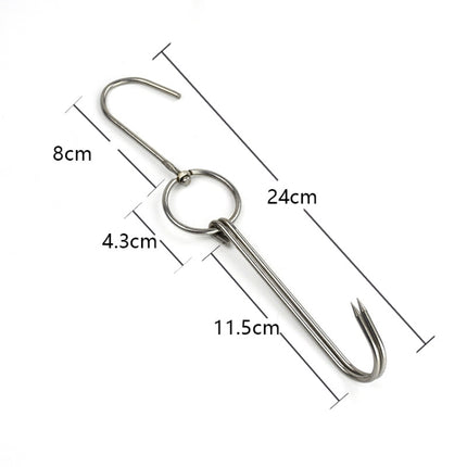 Stainless Steel Double Ring Duck Cooker Hanger Outdoor Barbecue Hanging Hook Stand, 3 Centi Small Ring 23cm, 3 Centi Small Wax Ring 24.5cm, 3 Centi Large Wax Ring 33cm, 3 Centi Medium Wax Ring 29cm, 4 Centi  Steel Thick Short 24cm                      ...