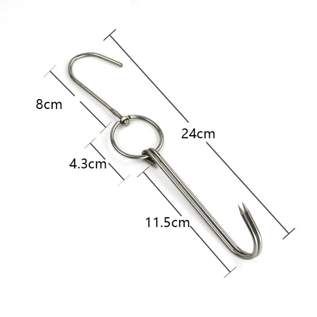 Stainless Steel Double Ring Duck Cooker Hanger Outdoor Barbecue Hanging Hook Stand, 3 Centi Small Ring 23cm, 3 Centi Small Wax Ring 24.5cm, 3 Centi Large Wax Ring 33cm, 3 Centi Medium Wax Ring 29cm, 4 Centi  Steel Thick Short 24cm                      ...