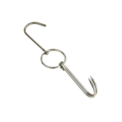 Stainless Steel Double Ring Duck Cooker Hanger Outdoor Barbecue Hanging Hook Stand, 3 Centi Small Ring 23cm, 3 Centi Small Wax Ring 24.5cm, 3 Centi Large Wax Ring 33cm, 3 Centi Medium Wax Ring 29cm, 4 Centi  Steel Thick Short 24cm                      ...