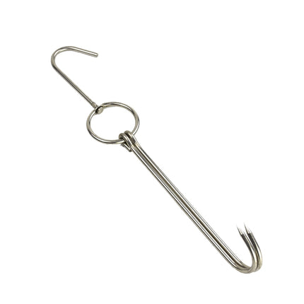 Stainless Steel Double Ring Duck Cooker Hanger Outdoor Barbecue Hanging Hook Stand, 3 Centi Small Ring 23cm, 3 Centi Small Wax Ring 24.5cm, 3 Centi Large Wax Ring 33cm, 3 Centi Medium Wax Ring 29cm, 4 Centi  Steel Thick Short 24cm                      ...