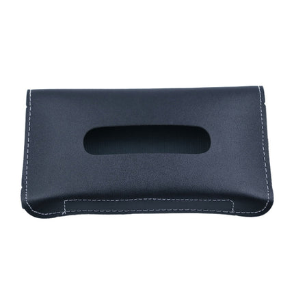 Car Armrest Box Sun Visor Hanging Leather Tissue Box, Black, Pink, Blue, Beige