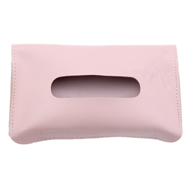 Car Armrest Box Sun Visor Hanging Leather Tissue Box, Black, Pink, Blue, Beige